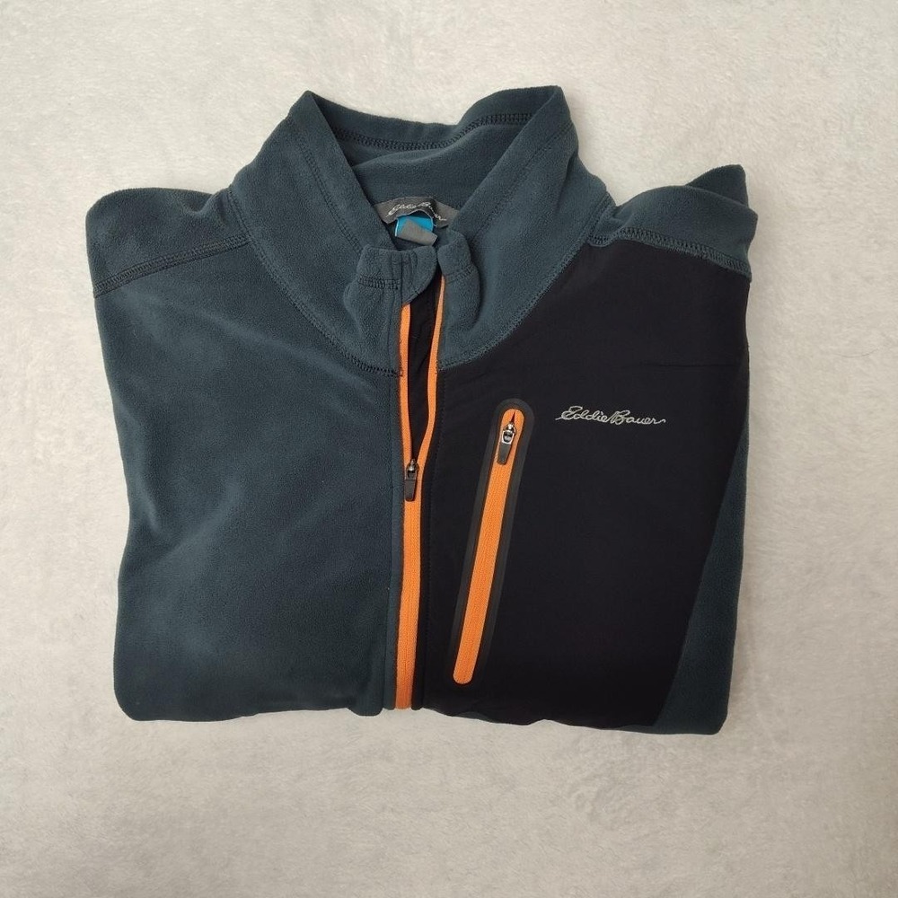 Eddie Bauer Sweatshirt Mens XL Blue 1/4‎ Zip Pullover Light Fleece First Ascent